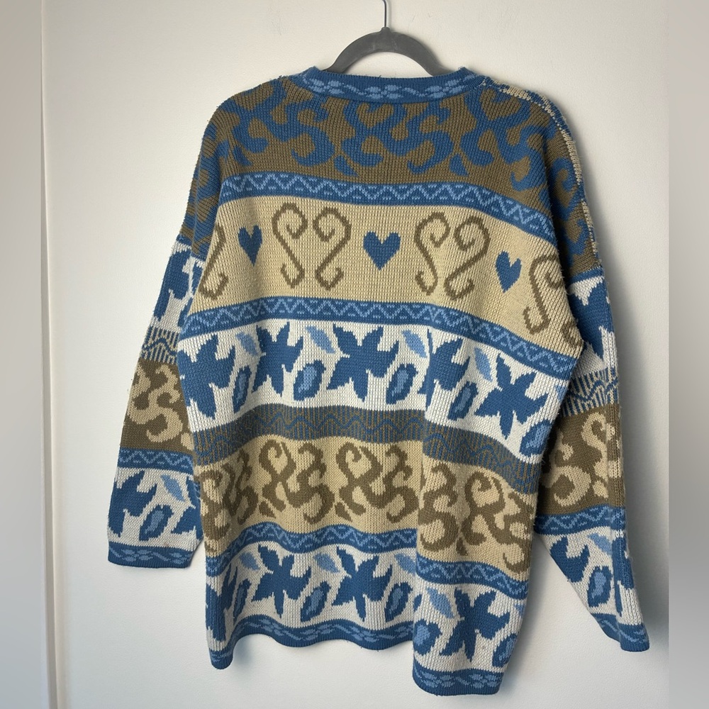 Vintage Patterned Knit Sweater